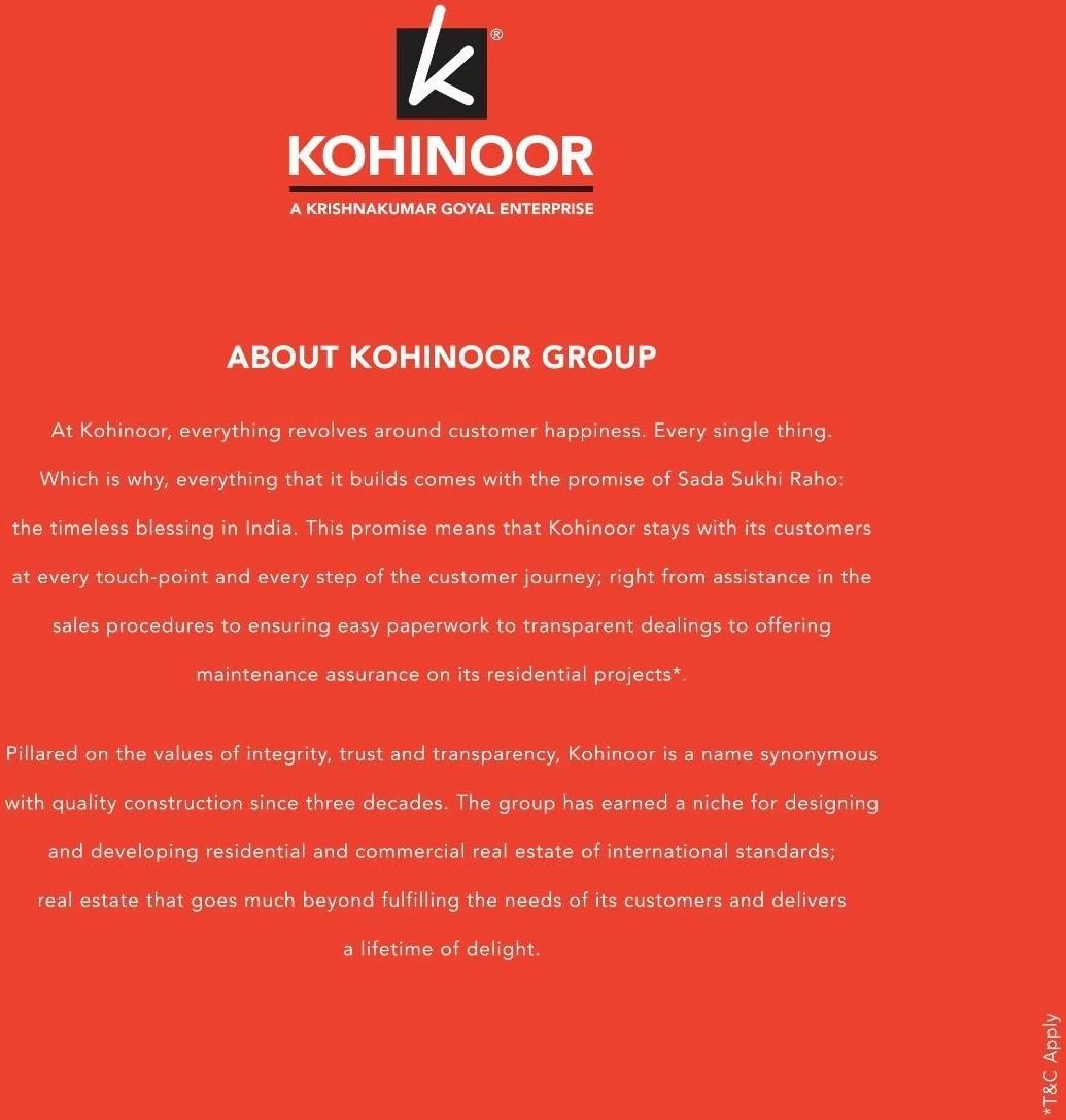 Kohinoor Group, a Lifetime of Happiness Defined.